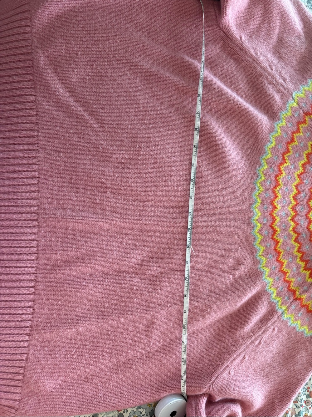 Boden Pink Fair Isle Mock Neck Women's Sweater - Picture 6 of 6
